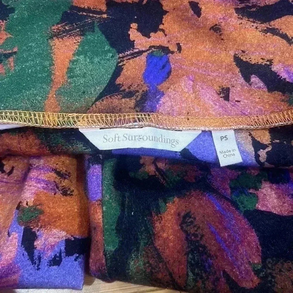 Soft Surroundings Pull On Pants Straight Leg Ankle Leggings Amara Golden P Small - Picture 3 of 4